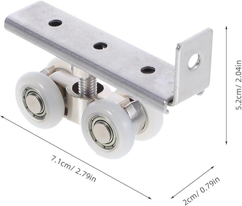 2Pcs Metal Sliding Track Wheels Quiet Roller With Screws For Glass Wood Wardrobe Doors - Image 5